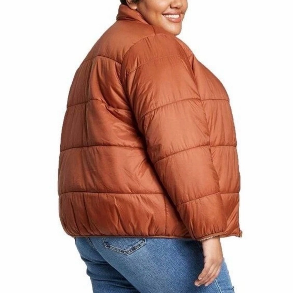 Universal Thread Women's Rust Orange Puffer Jacket - image 2